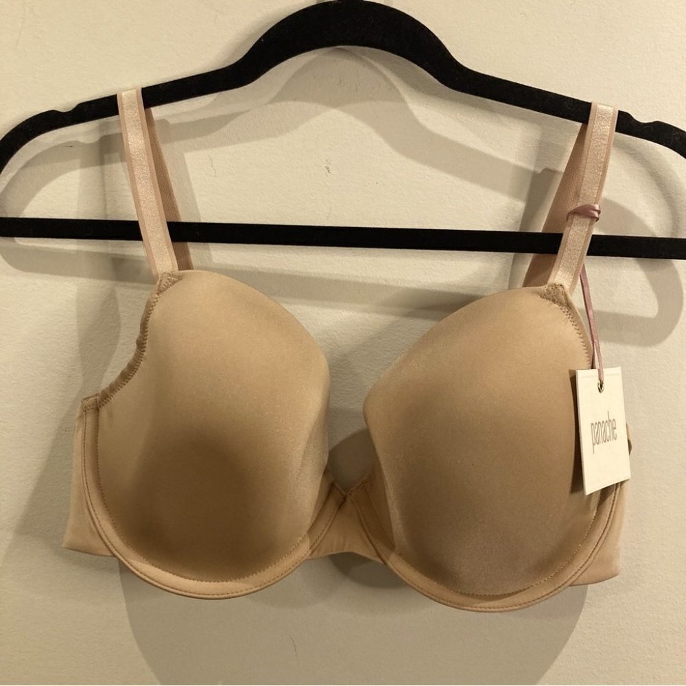 PANACHE Sz 38D Porcelain  Elan Plunge Padded Adjustable Straps Bra NWT
